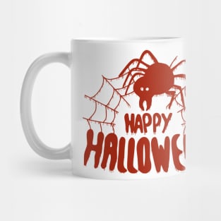 Happy Halloween Spider web dripping red Mug